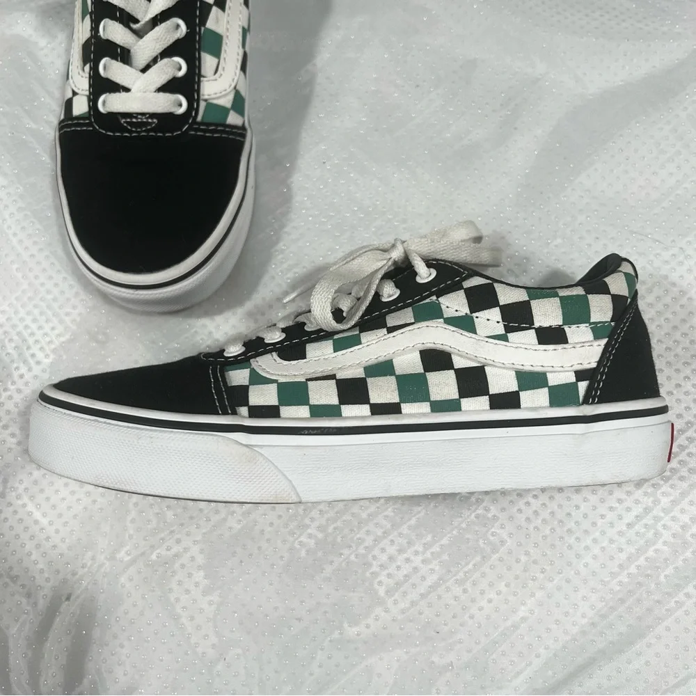 Vans Ward Checkerboard Sneakers Green and Black, Youth Sz 3.5 - Picture 5 of 12